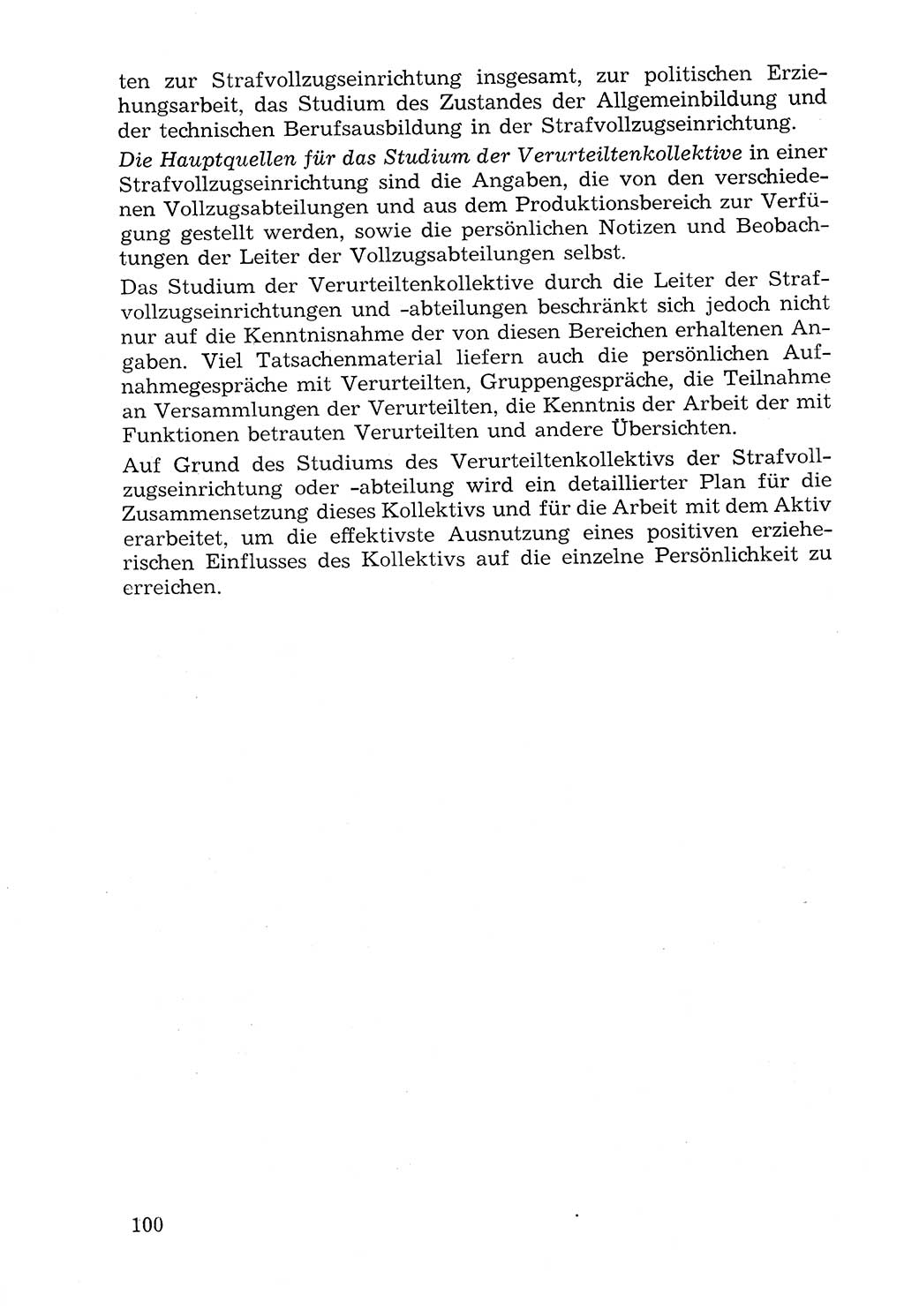 Lehrbuch der Strafvollzugspädagogik [Deutsche Demokratische Republik (DDR)] 1969, Seite 100 (Lb. SV-Pd. DDR 1969, S. 100)