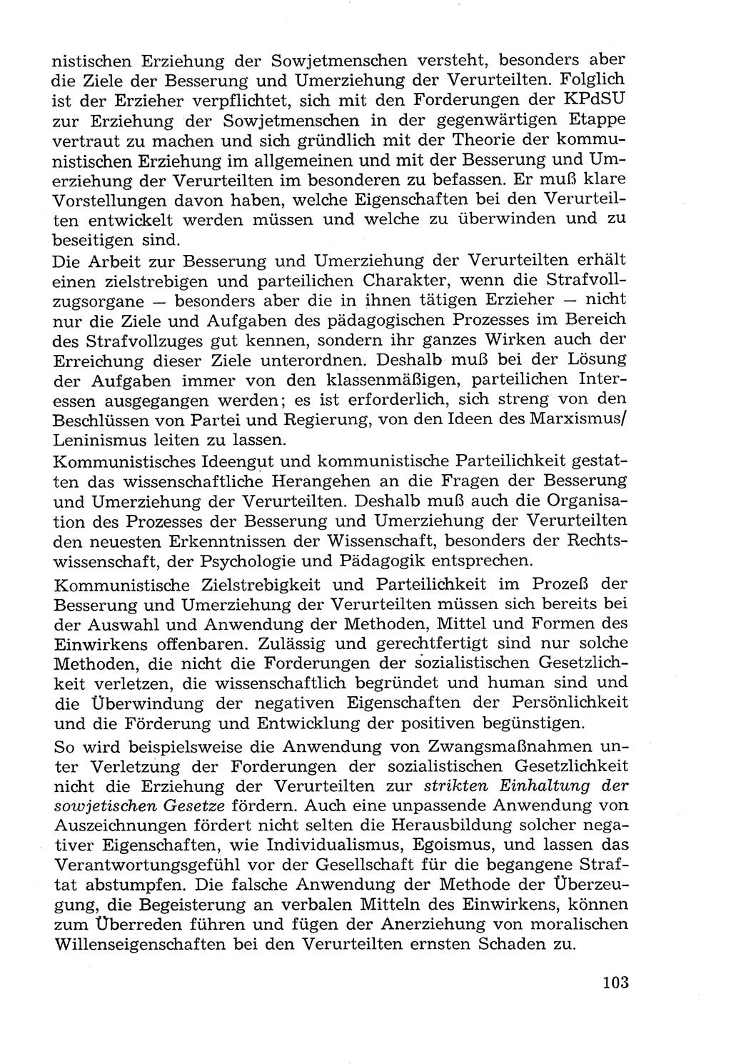 Lehrbuch der Strafvollzugspädagogik [Deutsche Demokratische Republik (DDR)] 1969, Seite 103 (Lb. SV-Pd. DDR 1969, S. 103)