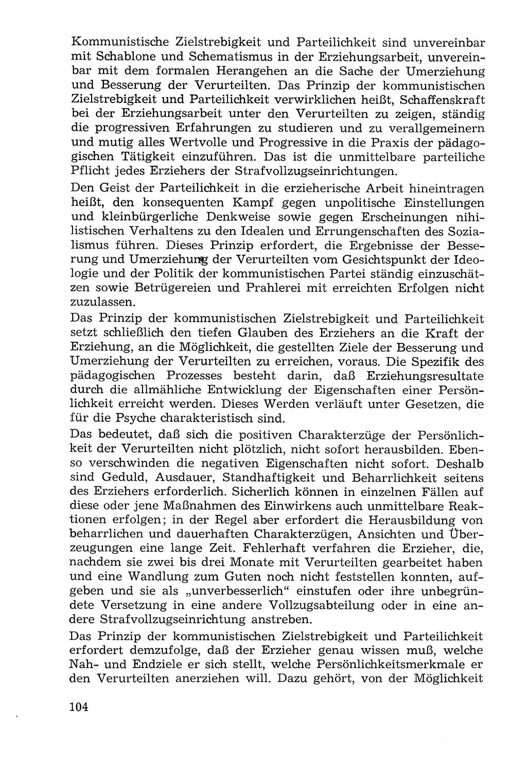 Lehrbuch der Strafvollzugspädagogik [Deutsche Demokratische Republik (DDR)] 1969, Seite 104 (Lb. SV-Pd. DDR 1969, S. 104)