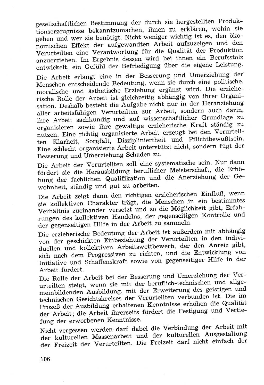 Lehrbuch der Strafvollzugspädagogik [Deutsche Demokratische Republik (DDR)] 1969, Seite 106 (Lb. SV-Pd. DDR 1969, S. 106)