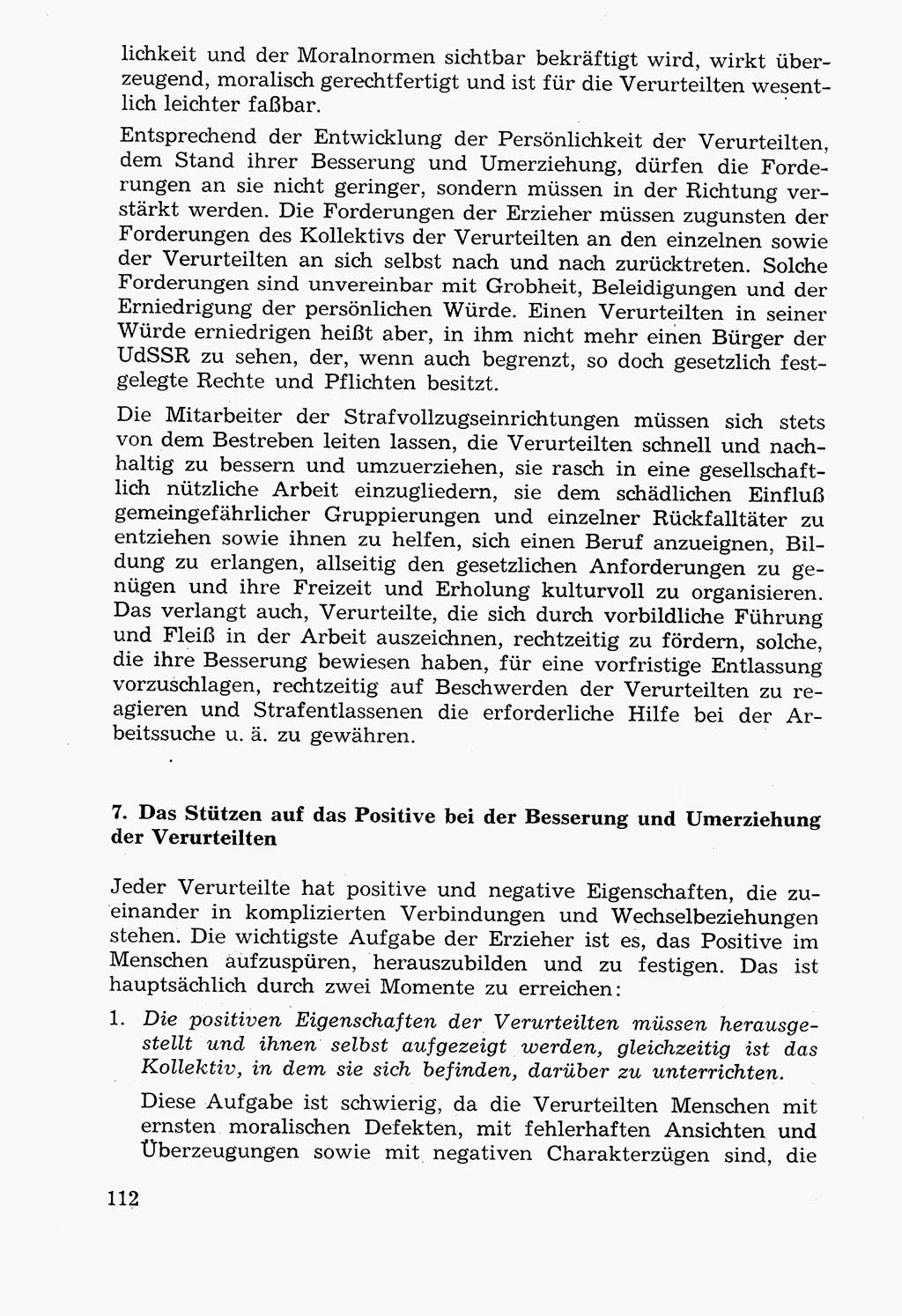 Lehrbuch der Strafvollzugspädagogik [Deutsche Demokratische Republik (DDR)] 1969, Seite 112 (Lb. SV-Pd. DDR 1969, S. 112)