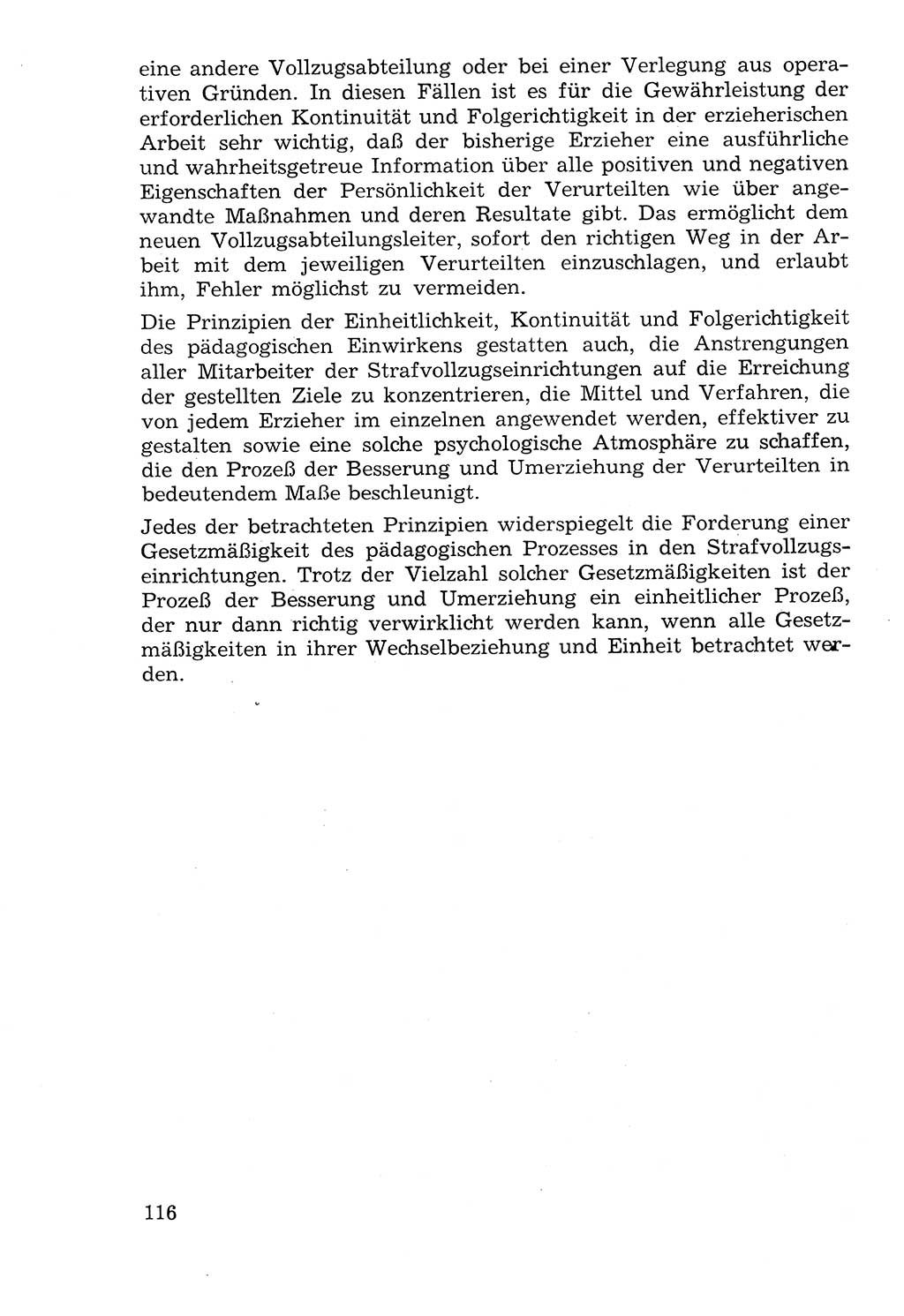 Lehrbuch der Strafvollzugspädagogik [Deutsche Demokratische Republik (DDR)] 1969, Seite 116 (Lb. SV-Pd. DDR 1969, S. 116)