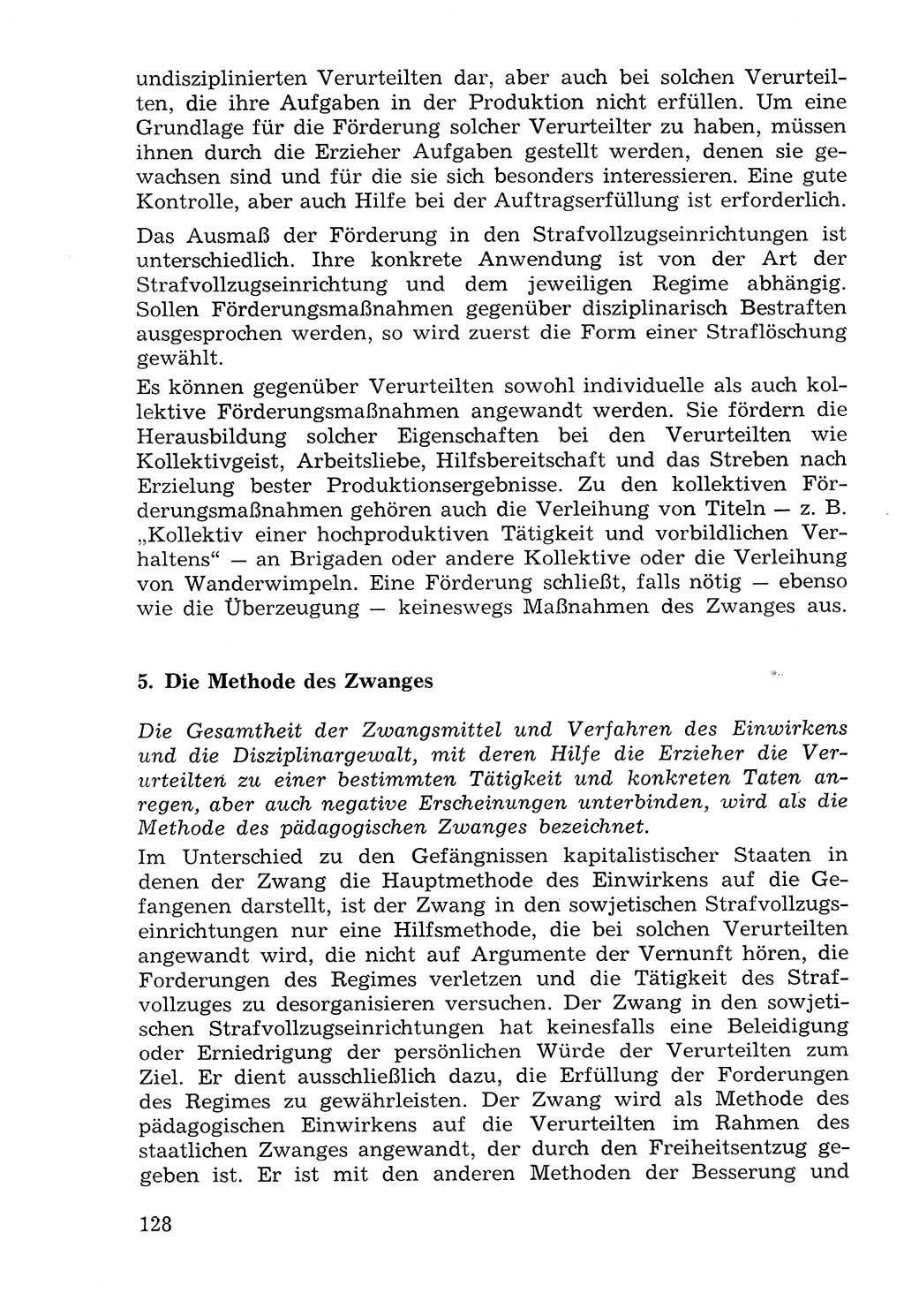 Lehrbuch der Strafvollzugspädagogik [Deutsche Demokratische Republik (DDR)] 1969, Seite 128 (Lb. SV-Pd. DDR 1969, S. 128)