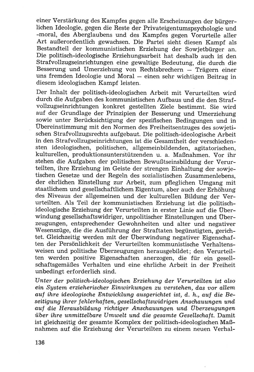 Lehrbuch der Strafvollzugspädagogik [Deutsche Demokratische Republik (DDR)] 1969, Seite 136 (Lb. SV-Pd. DDR 1969, S. 136)