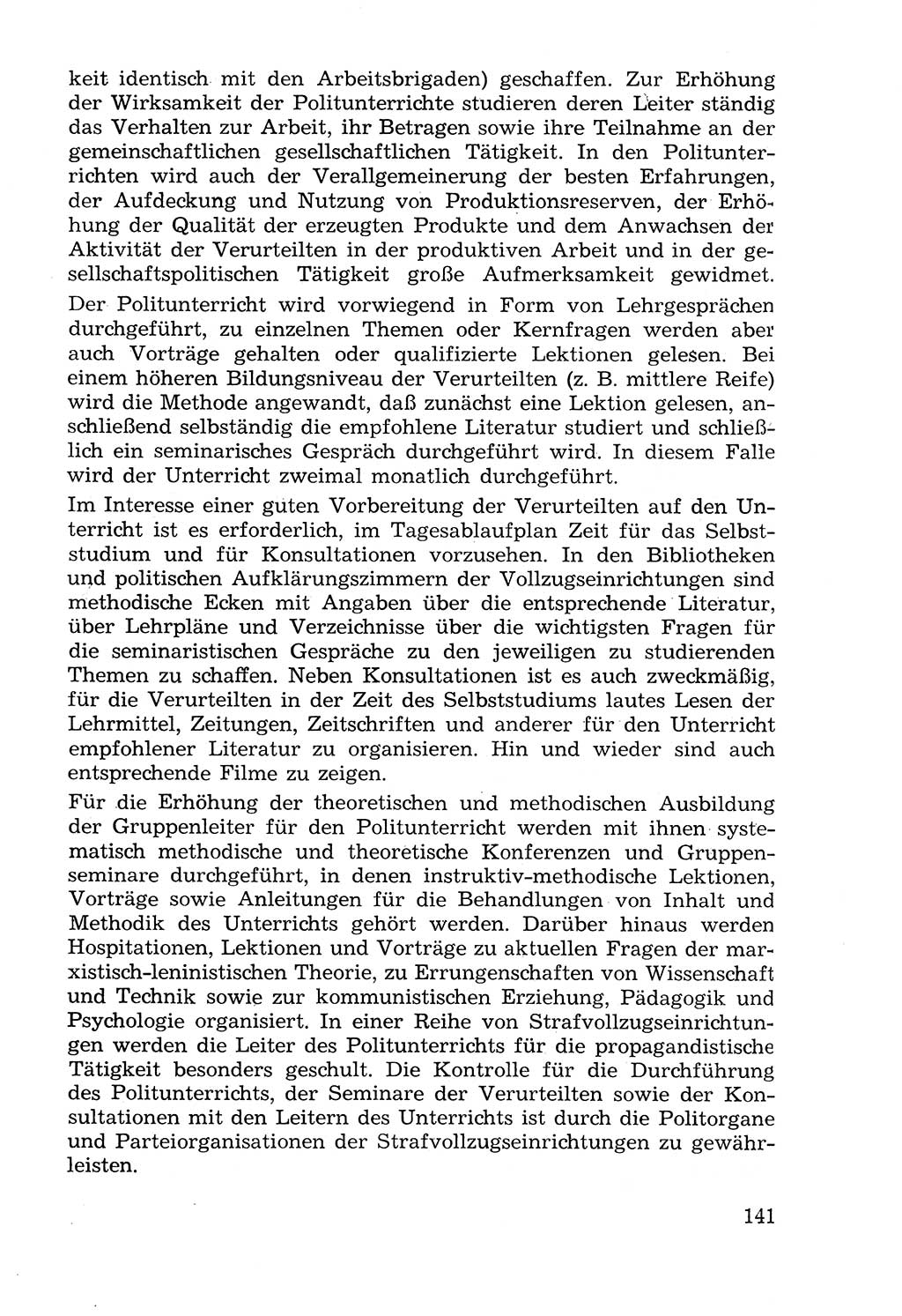 Lehrbuch der Strafvollzugspädagogik [Deutsche Demokratische Republik (DDR)] 1969, Seite 141 (Lb. SV-Pd. DDR 1969, S. 141)