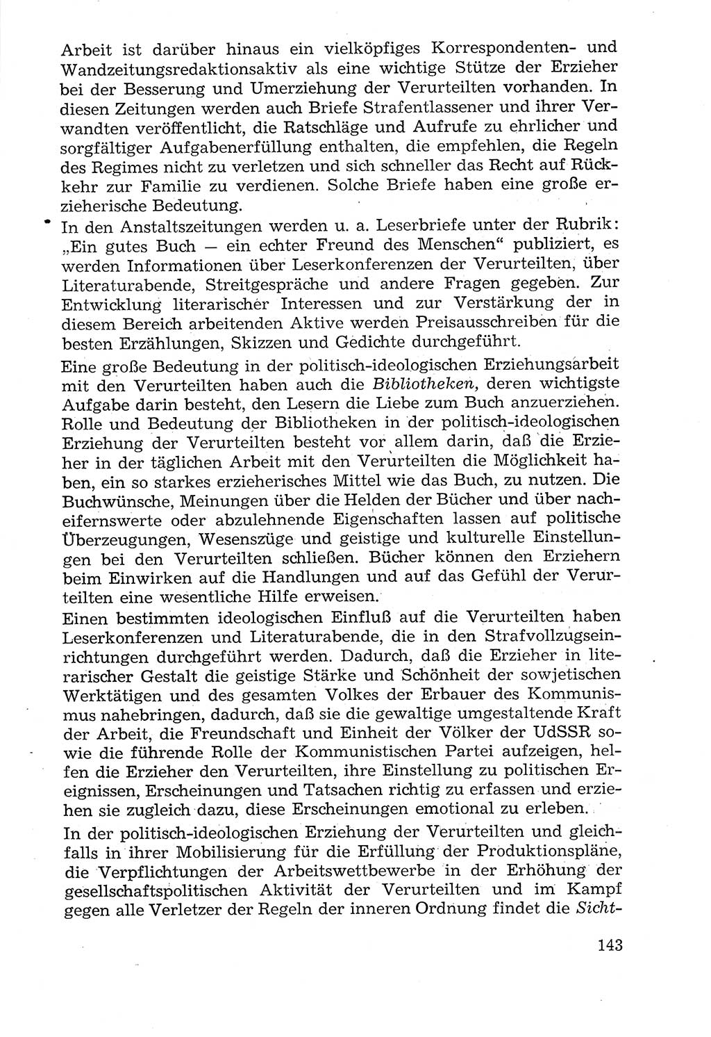 Lehrbuch der Strafvollzugspädagogik [Deutsche Demokratische Republik (DDR)] 1969, Seite 143 (Lb. SV-Pd. DDR 1969, S. 143)
