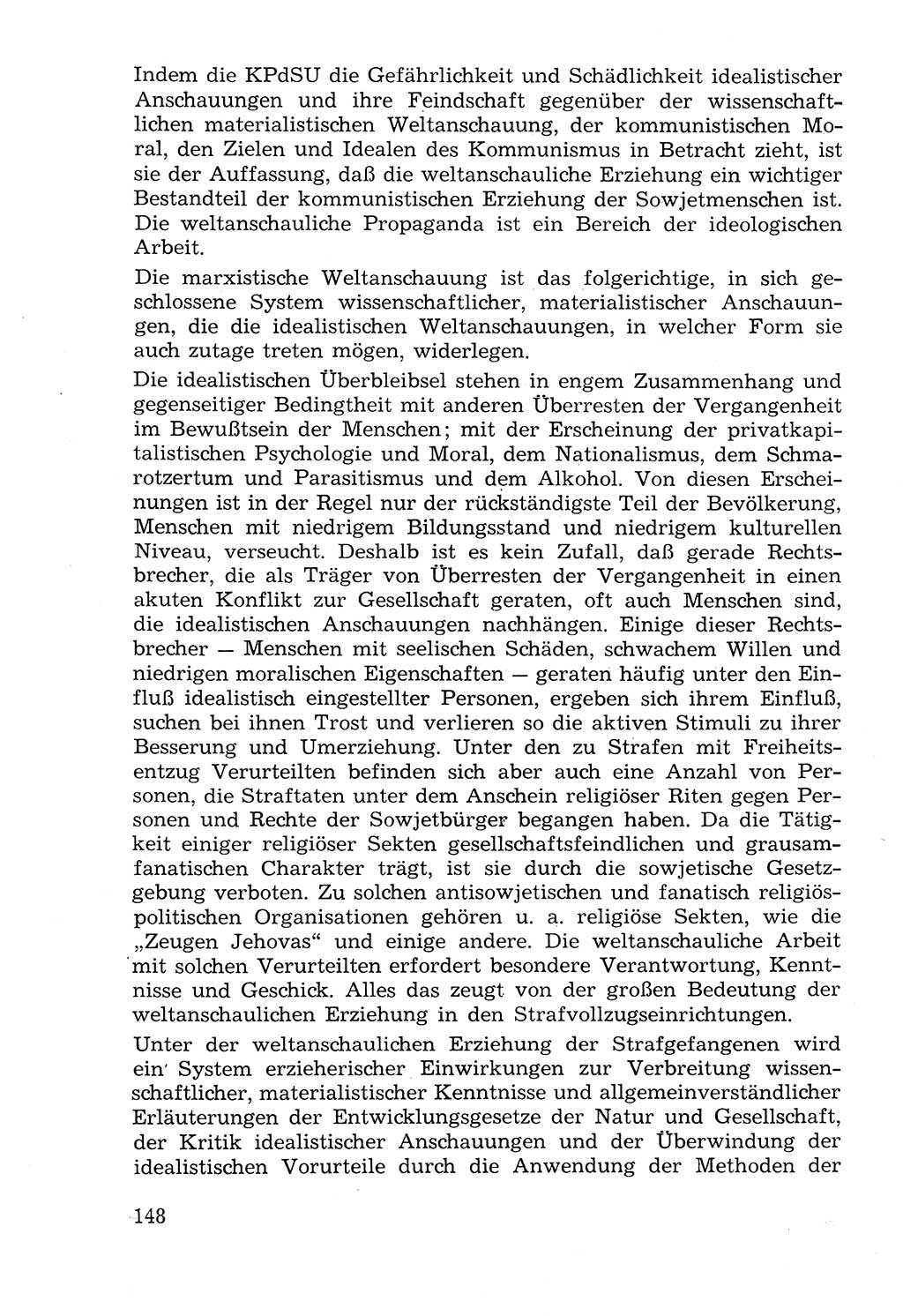 Lehrbuch der Strafvollzugspädagogik [Deutsche Demokratische Republik (DDR)] 1969, Seite 148 (Lb. SV-Pd. DDR 1969, S. 148)