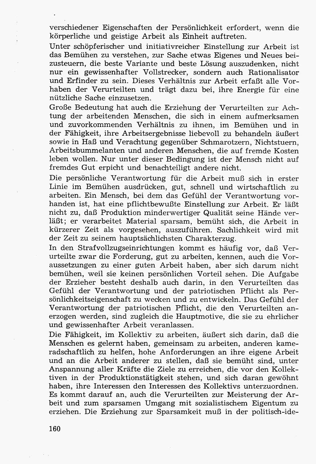 Lehrbuch der Strafvollzugspädagogik [Deutsche Demokratische Republik (DDR)] 1969, Seite 160 (Lb. SV-Pd. DDR 1969, S. 160)