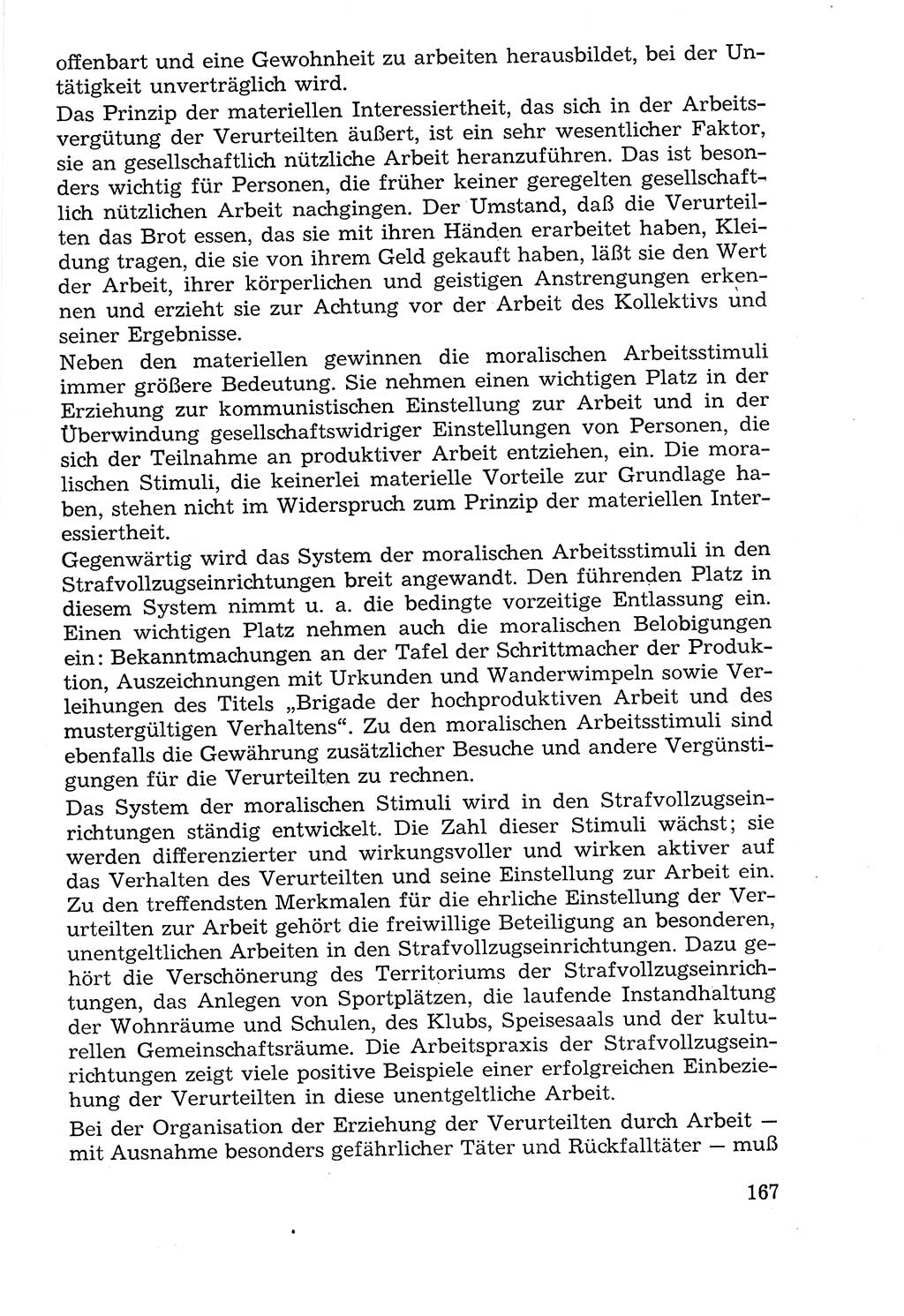 Lehrbuch der Strafvollzugspädagogik [Deutsche Demokratische Republik (DDR)] 1969, Seite 167 (Lb. SV-Pd. DDR 1969, S. 167)