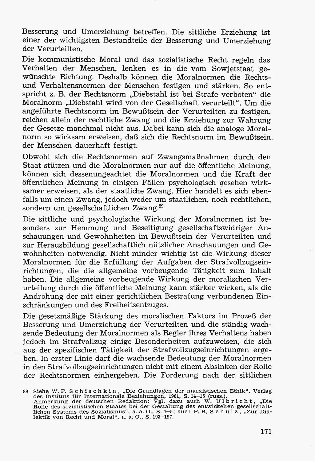 Lehrbuch der Strafvollzugspädagogik [Deutsche Demokratische Republik (DDR)] 1969, Seite 171 (Lb. SV-Pd. DDR 1969, S. 171)