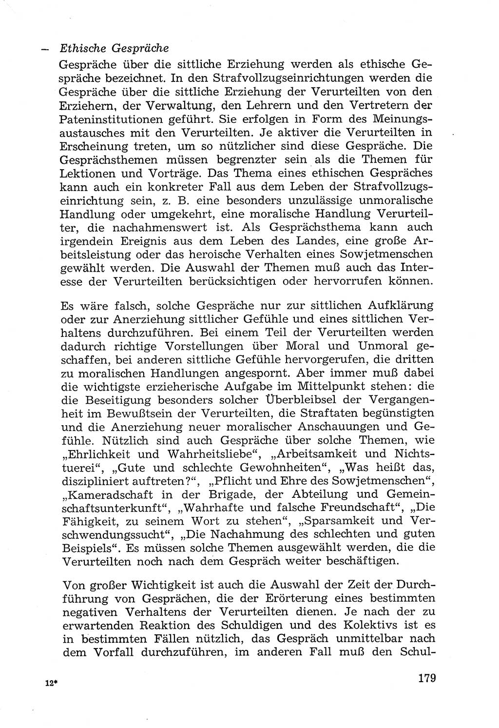 Lehrbuch der Strafvollzugspädagogik [Deutsche Demokratische Republik (DDR)] 1969, Seite 179 (Lb. SV-Pd. DDR 1969, S. 179)