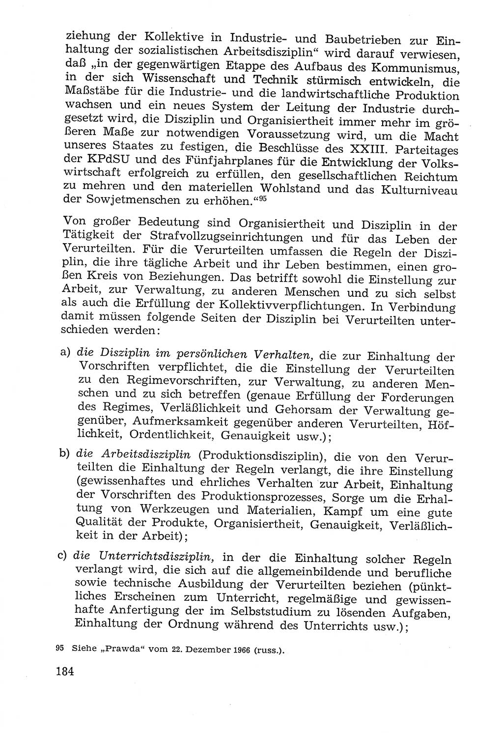 Lehrbuch der Strafvollzugspädagogik [Deutsche Demokratische Republik (DDR)] 1969, Seite 184 (Lb. SV-Pd. DDR 1969, S. 184)