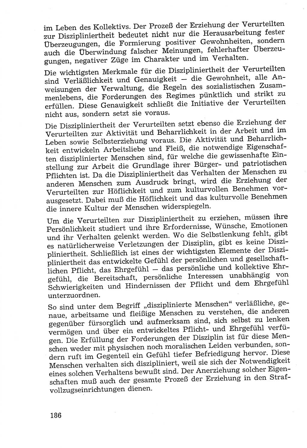 Lehrbuch der Strafvollzugspädagogik [Deutsche Demokratische Republik (DDR)] 1969, Seite 186 (Lb. SV-Pd. DDR 1969, S. 186)