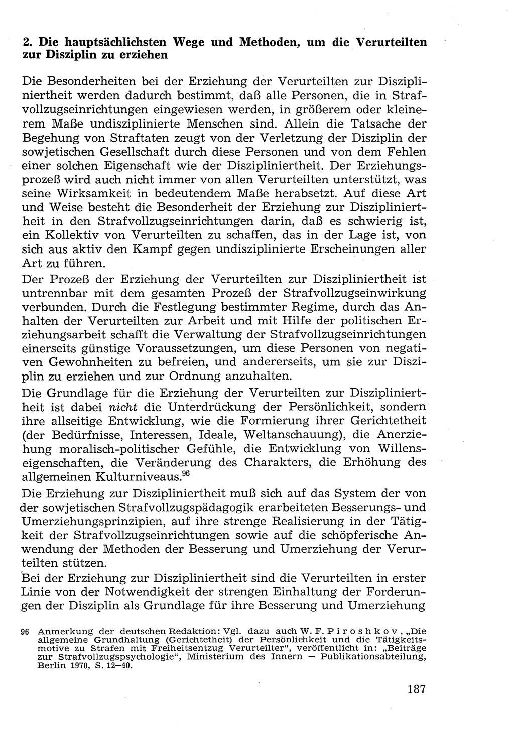 Lehrbuch der Strafvollzugspädagogik [Deutsche Demokratische Republik (DDR)] 1969, Seite 187 (Lb. SV-Pd. DDR 1969, S. 187)
