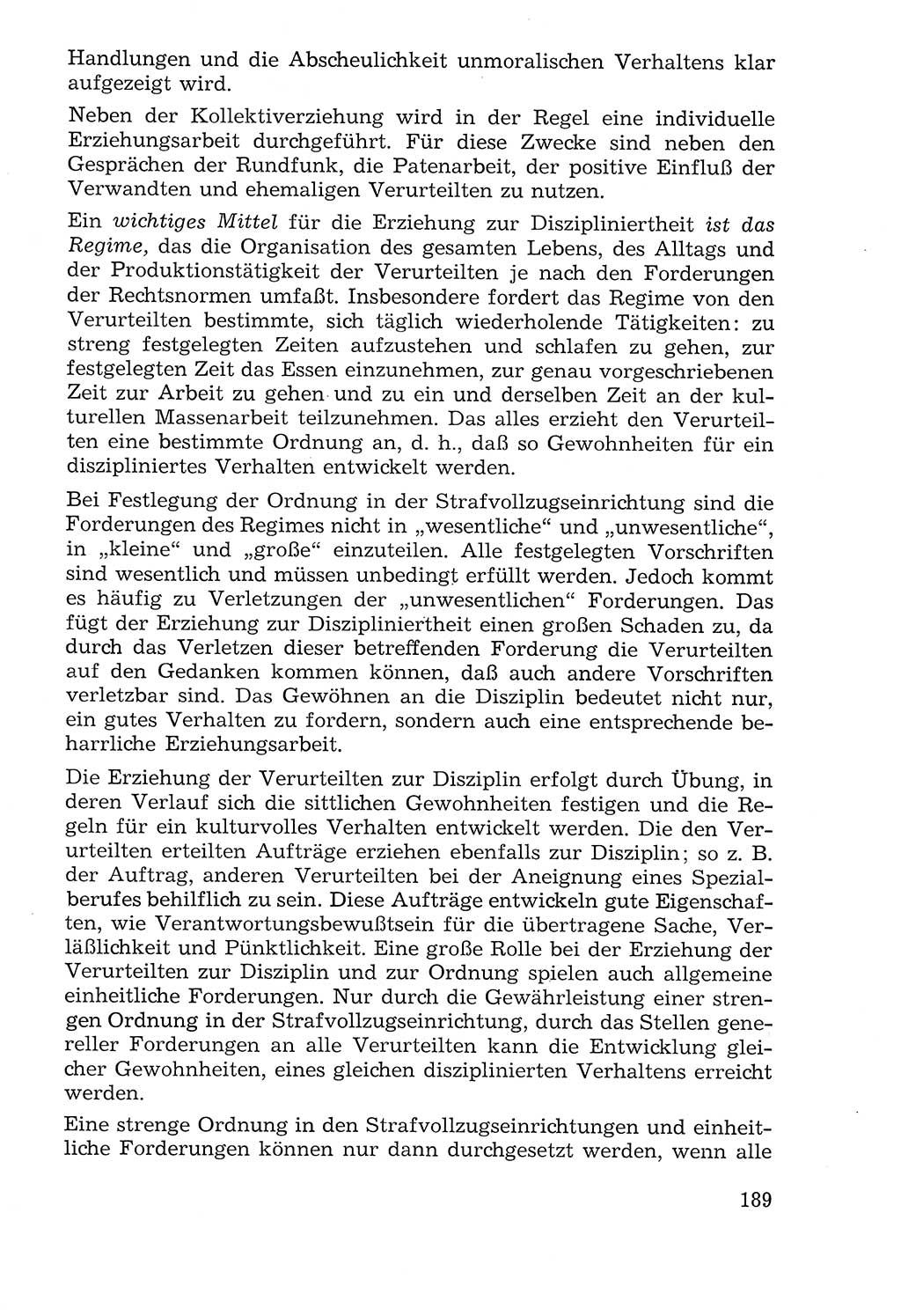 Lehrbuch der Strafvollzugspädagogik [Deutsche Demokratische Republik (DDR)] 1969, Seite 189 (Lb. SV-Pd. DDR 1969, S. 189)