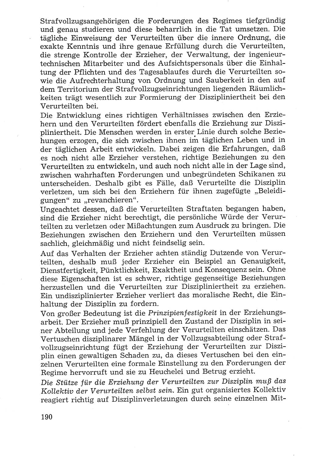 Lehrbuch der Strafvollzugspädagogik [Deutsche Demokratische Republik (DDR)] 1969, Seite 190 (Lb. SV-Pd. DDR 1969, S. 190)