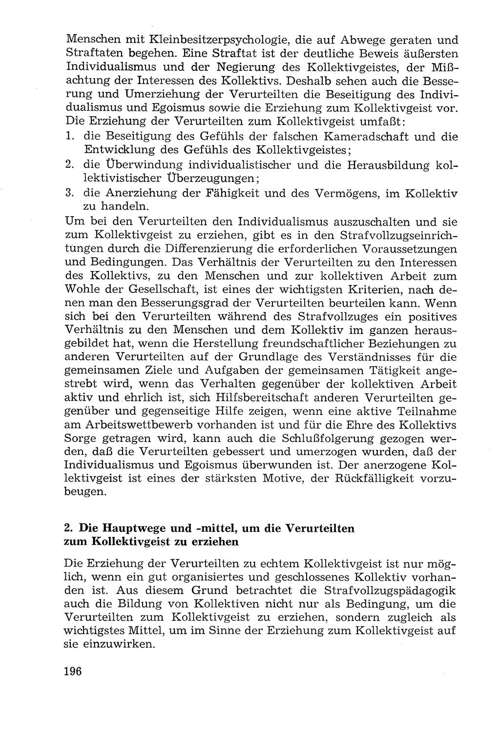 Lehrbuch der Strafvollzugspädagogik [Deutsche Demokratische Republik (DDR)] 1969, Seite 196 (Lb. SV-Pd. DDR 1969, S. 196)