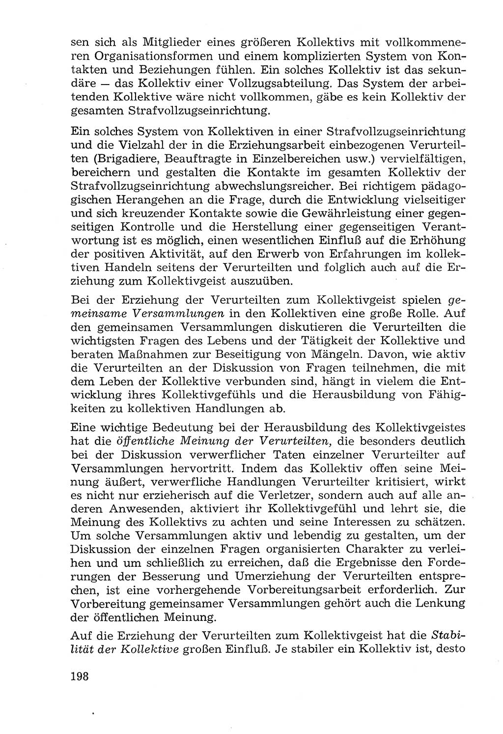 Lehrbuch der Strafvollzugspädagogik [Deutsche Demokratische Republik (DDR)] 1969, Seite 198 (Lb. SV-Pd. DDR 1969, S. 198)