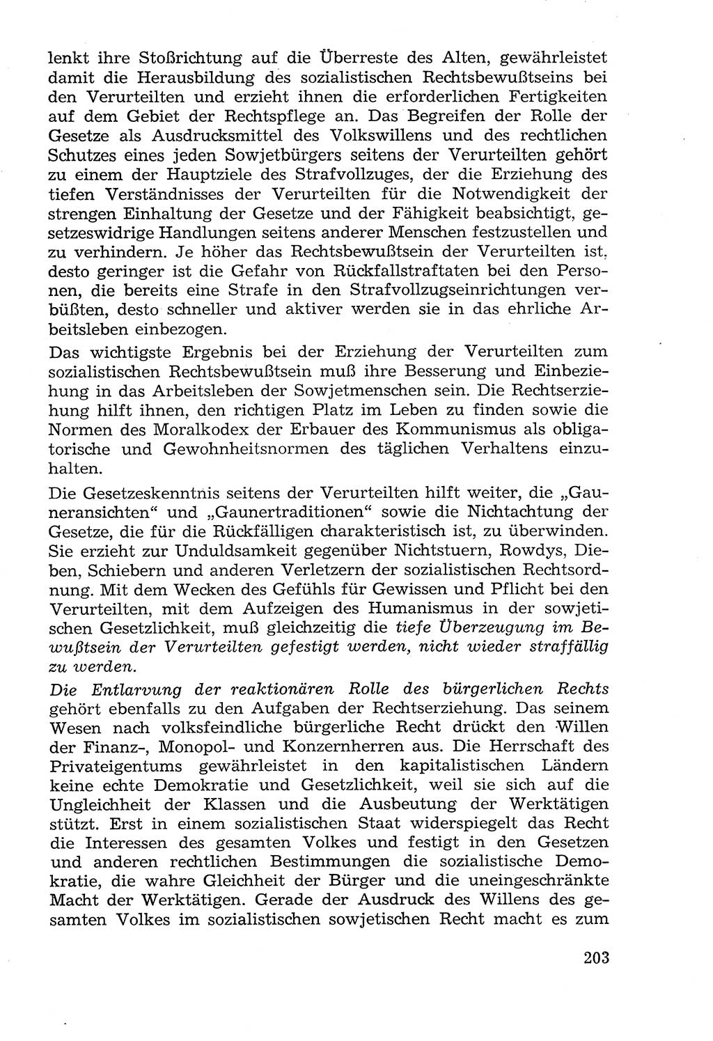 Lehrbuch der Strafvollzugspädagogik [Deutsche Demokratische Republik (DDR)] 1969, Seite 203 (Lb. SV-Pd. DDR 1969, S. 203)