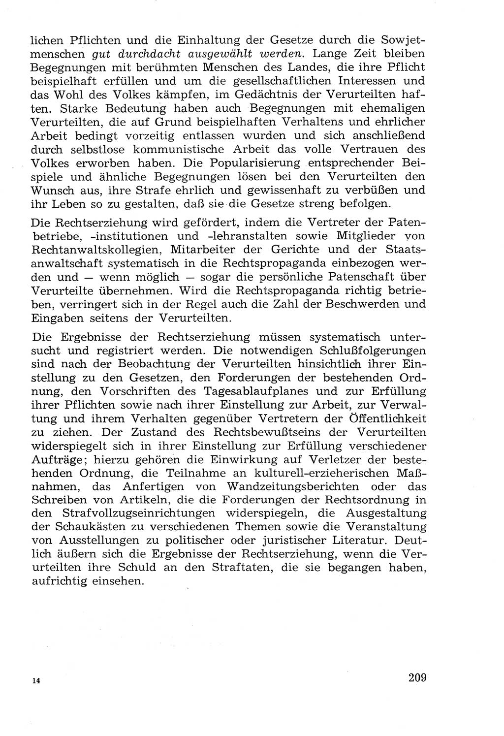 Lehrbuch der Strafvollzugspädagogik [Deutsche Demokratische Republik (DDR)] 1969, Seite 209 (Lb. SV-Pd. DDR 1969, S. 209)