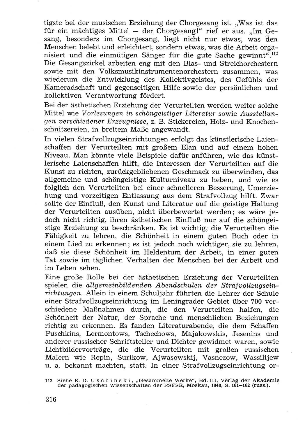 Lehrbuch der Strafvollzugspädagogik [Deutsche Demokratische Republik (DDR)] 1969, Seite 216 (Lb. SV-Pd. DDR 1969, S. 216)