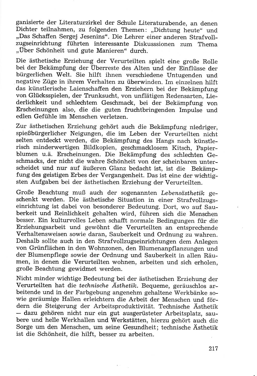 Lehrbuch der Strafvollzugspädagogik [Deutsche Demokratische Republik (DDR)] 1969, Seite 217 (Lb. SV-Pd. DDR 1969, S. 217)