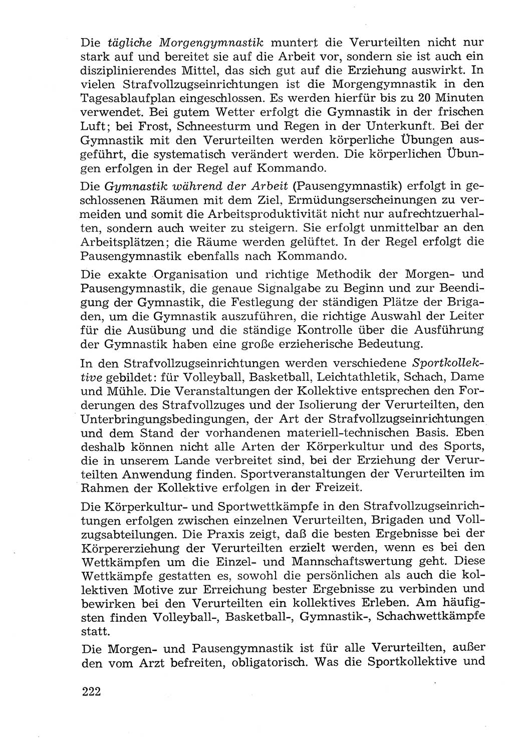 Lehrbuch der Strafvollzugspädagogik [Deutsche Demokratische Republik (DDR)] 1969, Seite 222 (Lb. SV-Pd. DDR 1969, S. 222)