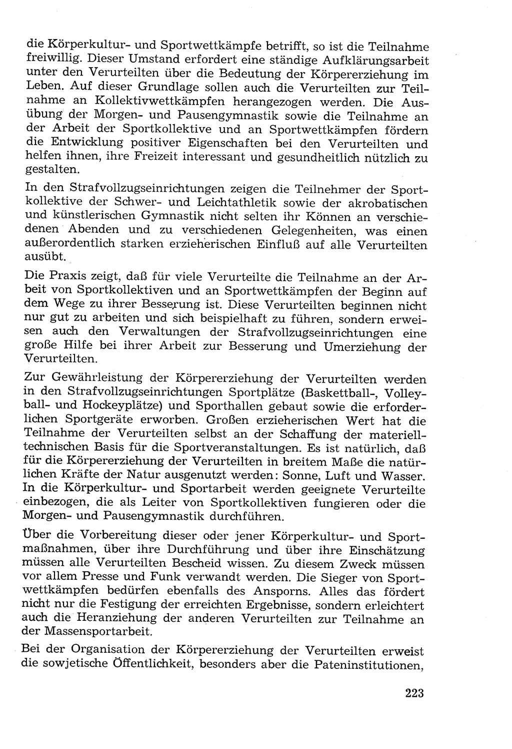 Lehrbuch der Strafvollzugspädagogik [Deutsche Demokratische Republik (DDR)] 1969, Seite 223 (Lb. SV-Pd. DDR 1969, S. 223)