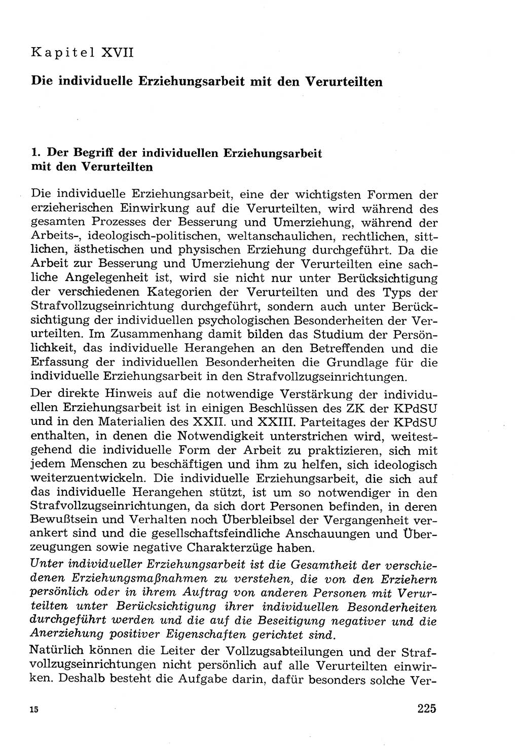 Lehrbuch der Strafvollzugspädagogik [Deutsche Demokratische Republik (DDR)] 1969, Seite 225 (Lb. SV-Pd. DDR 1969, S. 225)