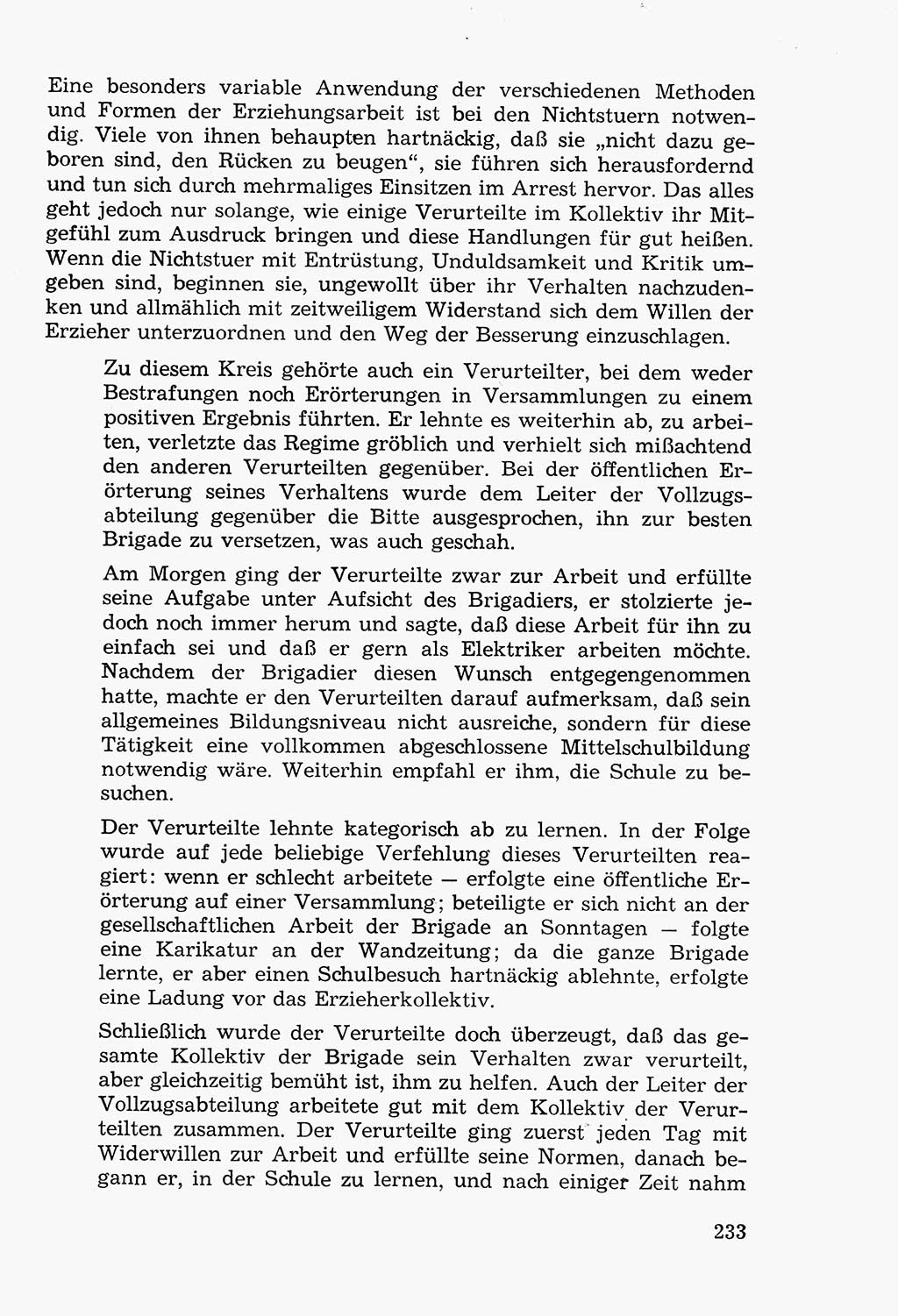Lehrbuch der Strafvollzugspädagogik [Deutsche Demokratische Republik (DDR)] 1969, Seite 233 (Lb. SV-Pd. DDR 1969, S. 233)