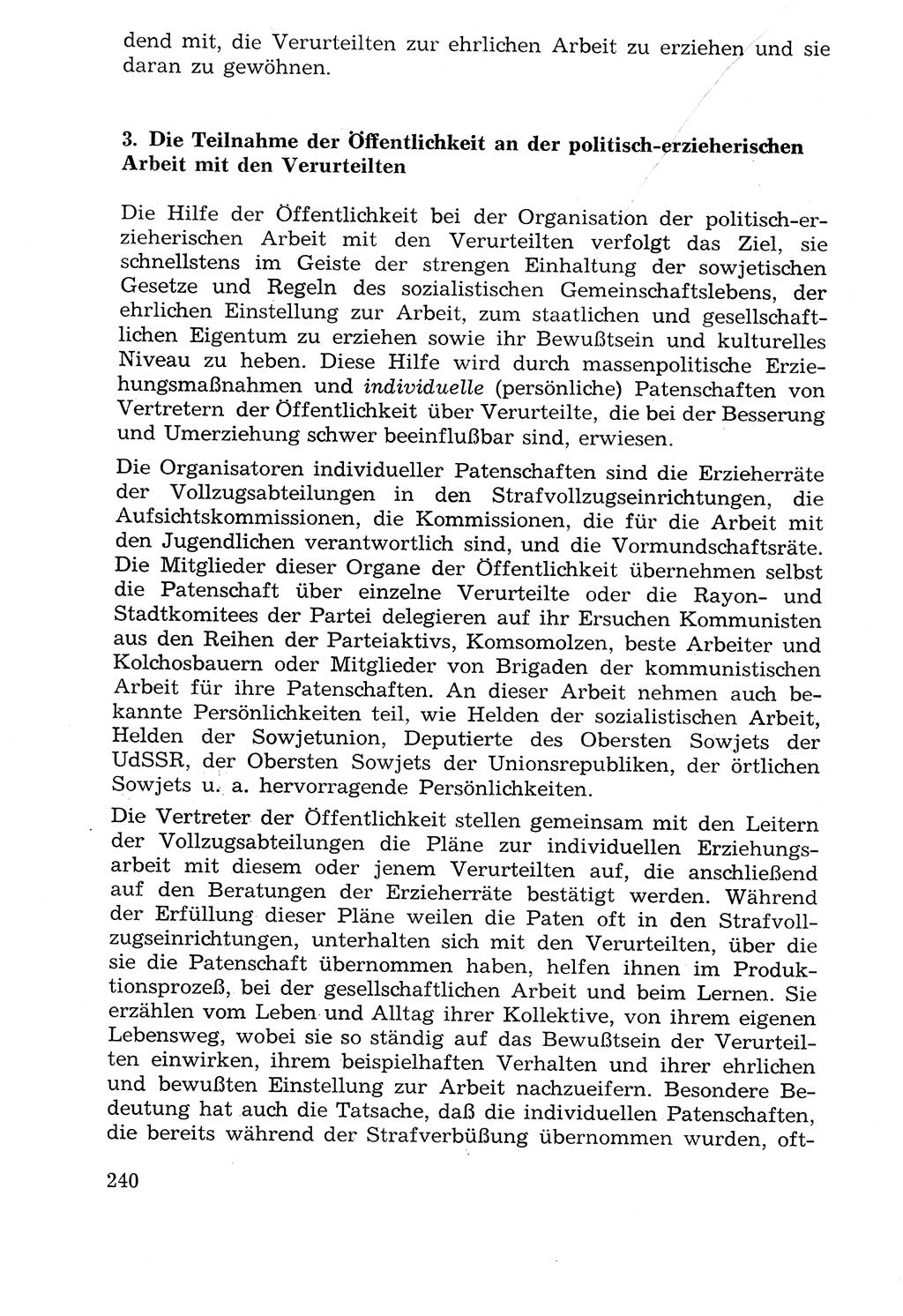 Lehrbuch der Strafvollzugspädagogik [Deutsche Demokratische Republik (DDR)] 1969, Seite 240 (Lb. SV-Pd. DDR 1969, S. 240)