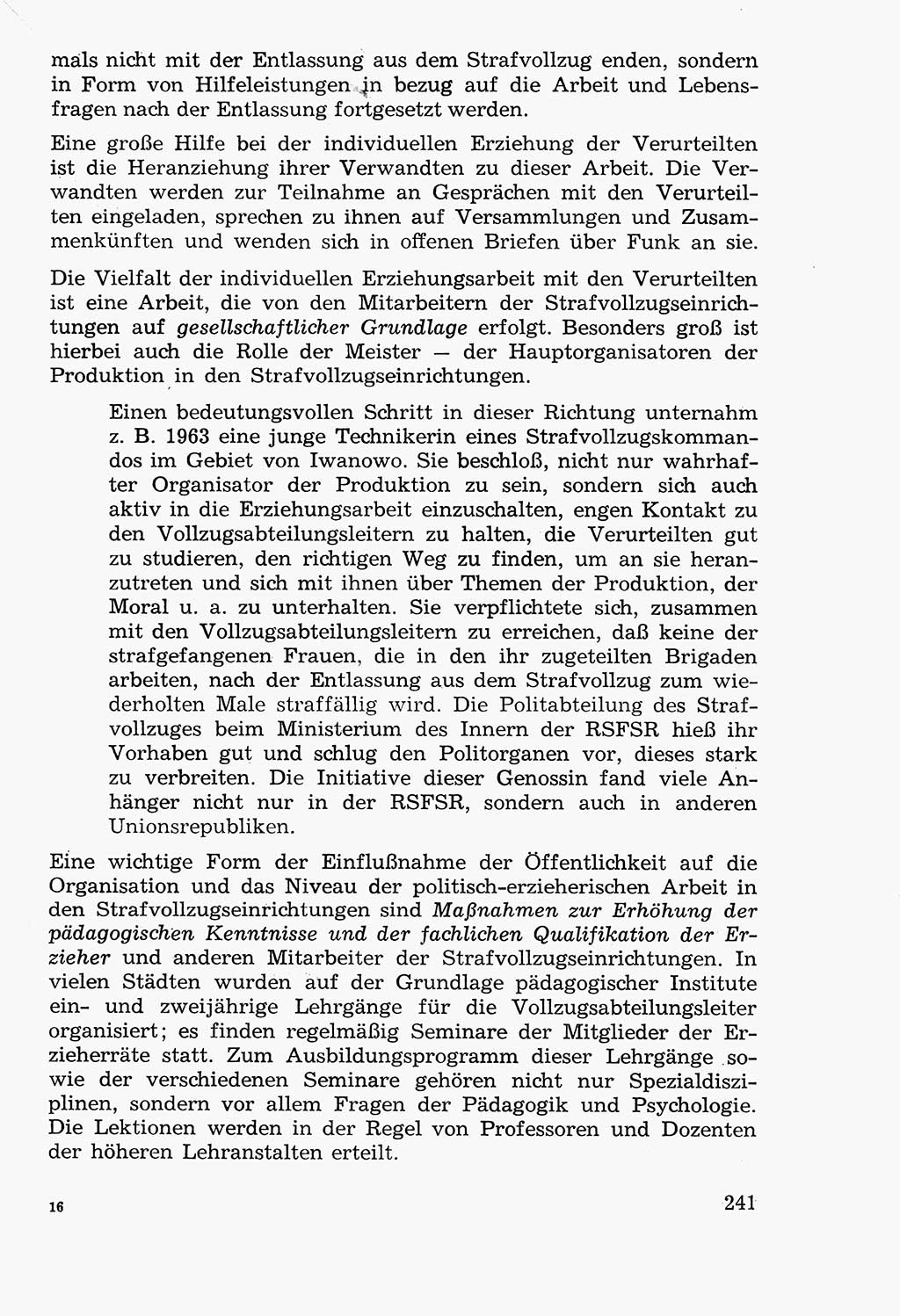 Lehrbuch der Strafvollzugspädagogik [Deutsche Demokratische Republik (DDR)] 1969, Seite 241 (Lb. SV-Pd. DDR 1969, S. 241)