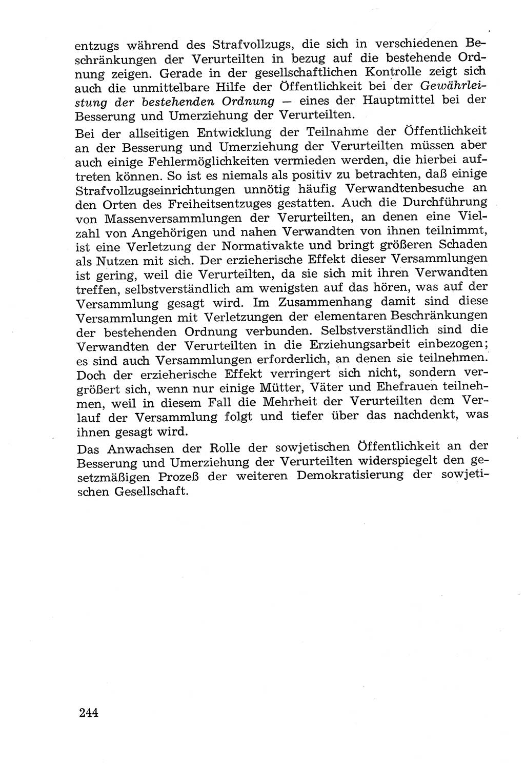 Lehrbuch der Strafvollzugspädagogik [Deutsche Demokratische Republik (DDR)] 1969, Seite 244 (Lb. SV-Pd. DDR 1969, S. 244)