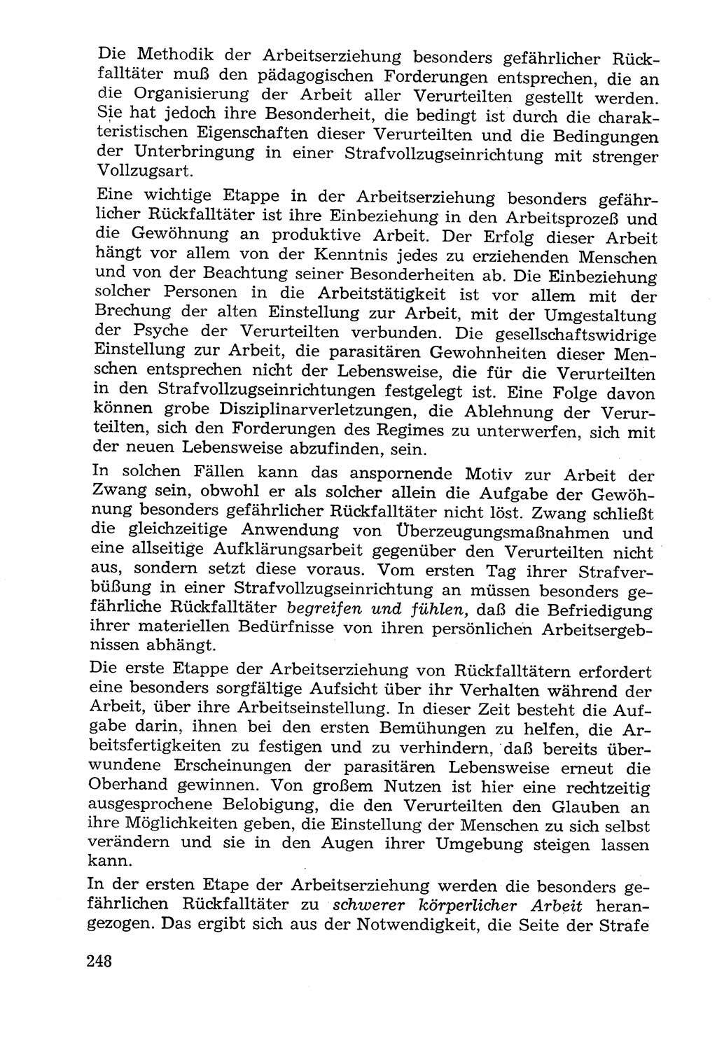 Lehrbuch der Strafvollzugspädagogik [Deutsche Demokratische Republik (DDR)] 1969, Seite 248 (Lb. SV-Pd. DDR 1969, S. 248)