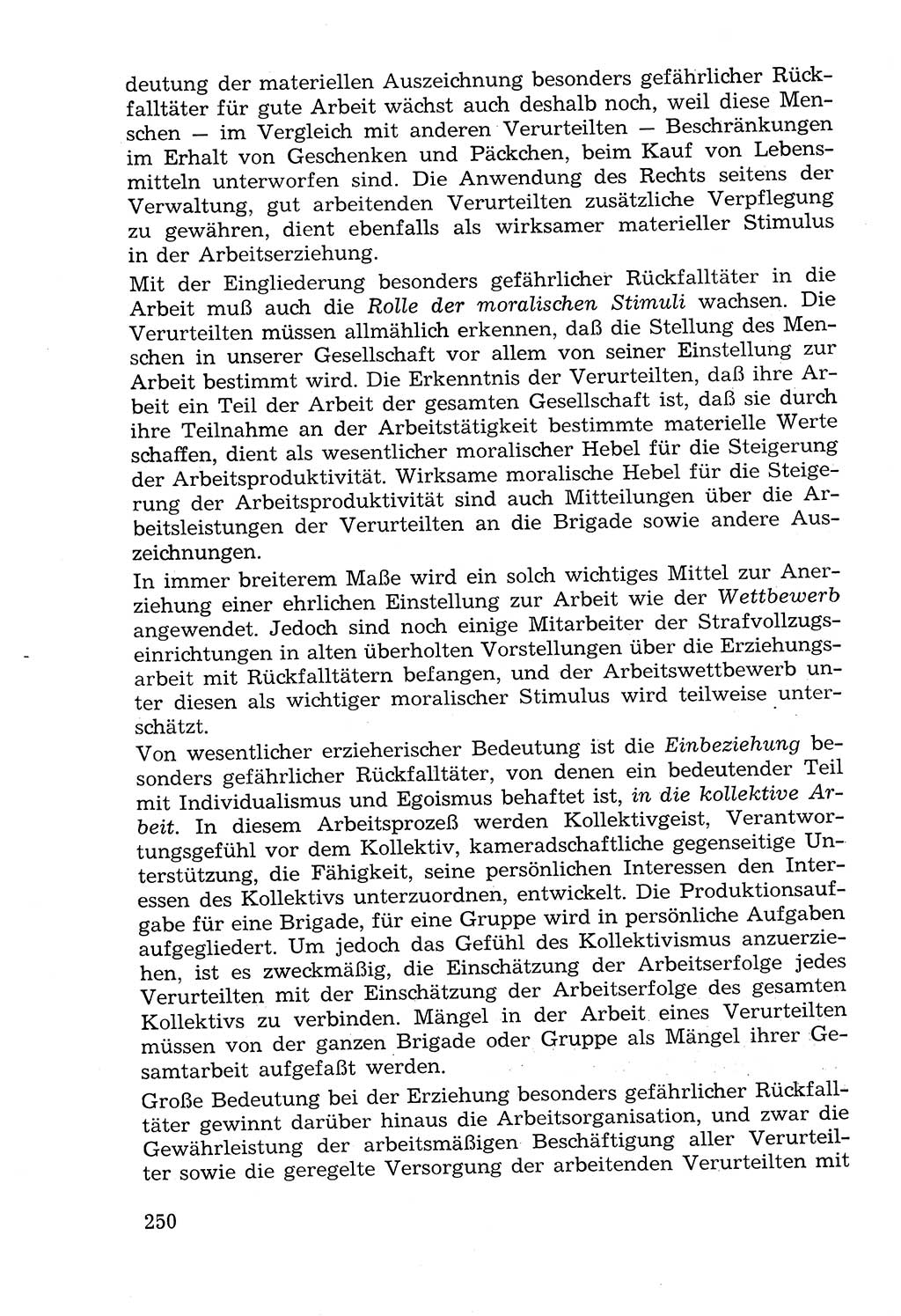 Lehrbuch der Strafvollzugspädagogik [Deutsche Demokratische Republik (DDR)] 1969, Seite 250 (Lb. SV-Pd. DDR 1969, S. 250)