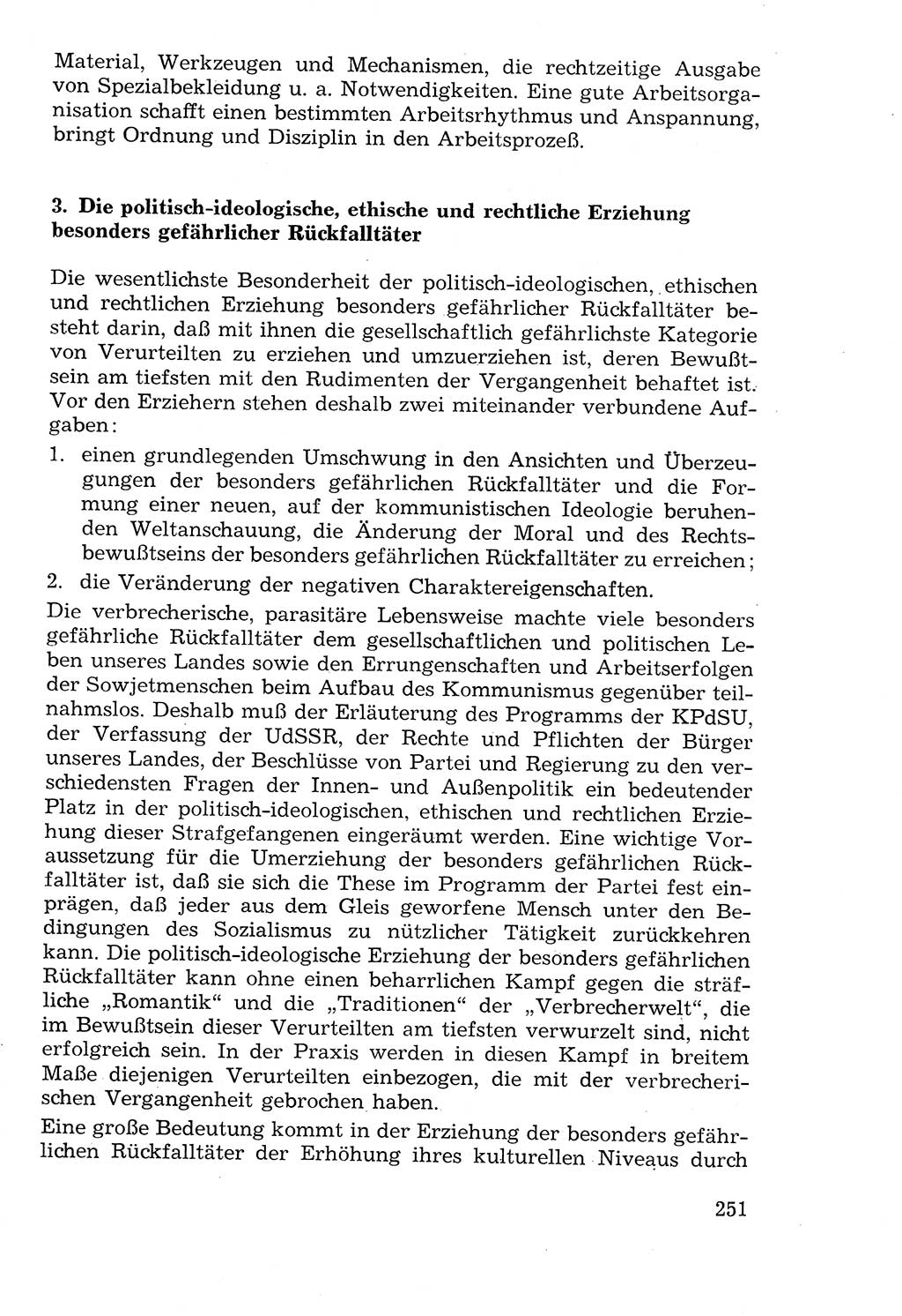Lehrbuch der Strafvollzugspädagogik [Deutsche Demokratische Republik (DDR)] 1969, Seite 251 (Lb. SV-Pd. DDR 1969, S. 251)