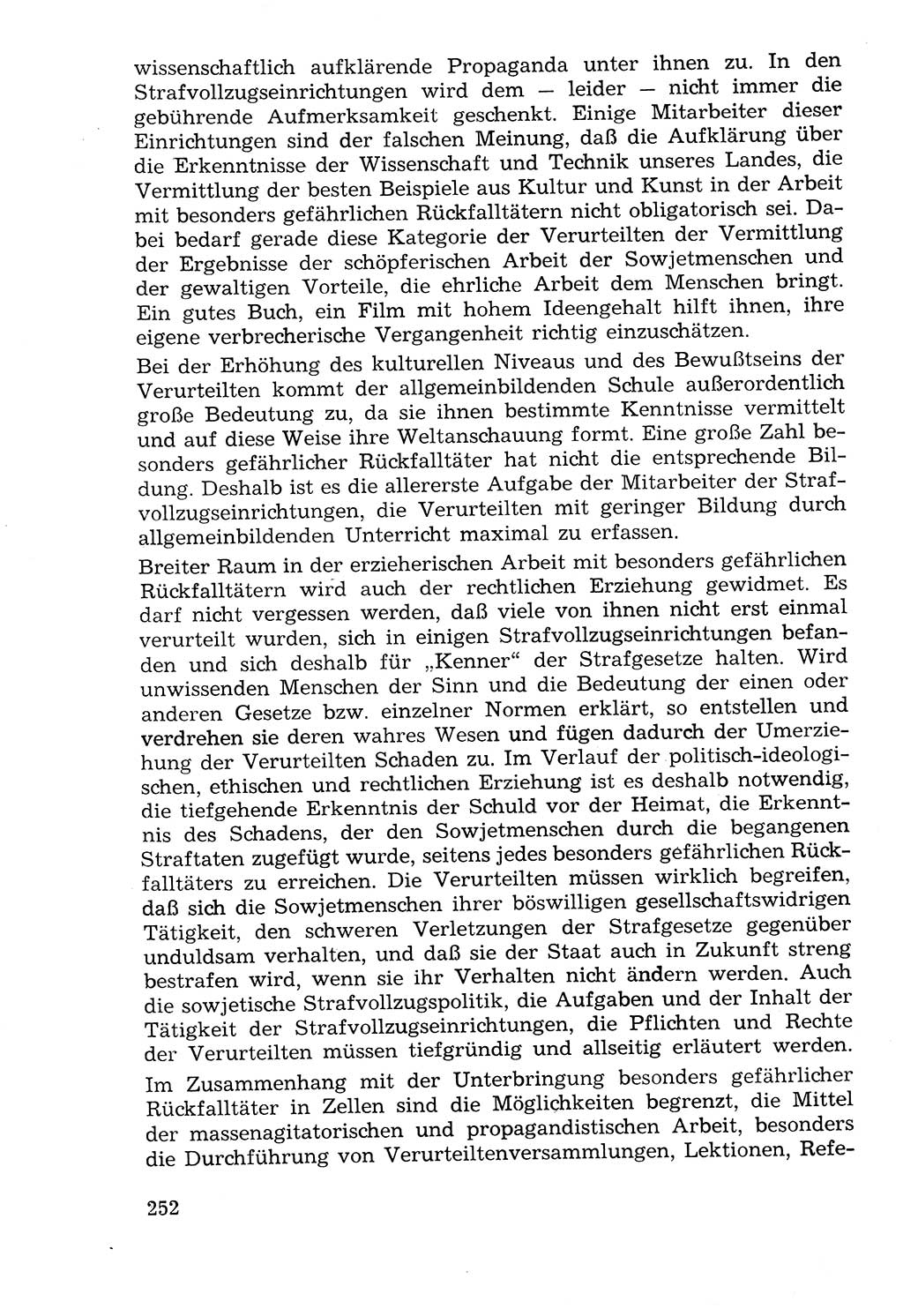 Lehrbuch der Strafvollzugspädagogik [Deutsche Demokratische Republik (DDR)] 1969, Seite 252 (Lb. SV-Pd. DDR 1969, S. 252)