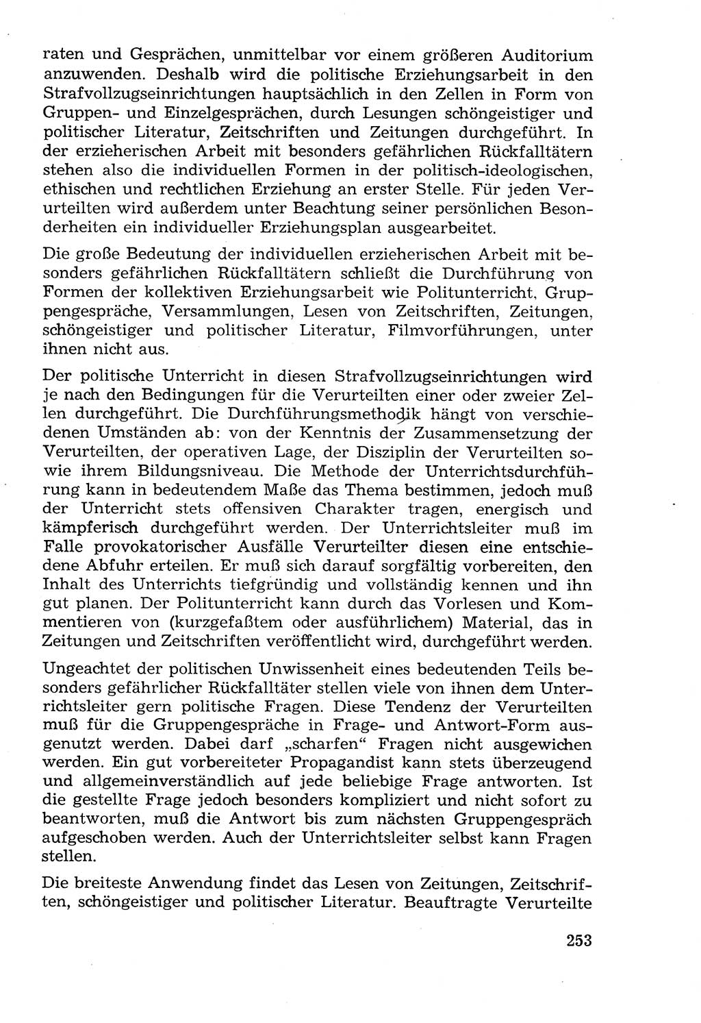 Lehrbuch der Strafvollzugspädagogik [Deutsche Demokratische Republik (DDR)] 1969, Seite 253 (Lb. SV-Pd. DDR 1969, S. 253)
