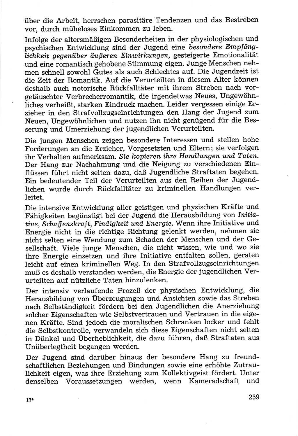 Lehrbuch der Strafvollzugspädagogik [Deutsche Demokratische Republik (DDR)] 1969, Seite 259 (Lb. SV-Pd. DDR 1969, S. 259)
