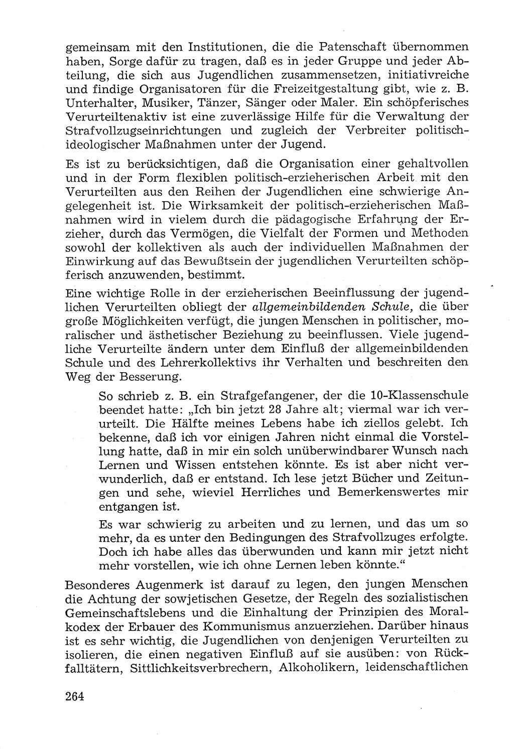 Lehrbuch der Strafvollzugspädagogik [Deutsche Demokratische Republik (DDR)] 1969, Seite 264 (Lb. SV-Pd. DDR 1969, S. 264)