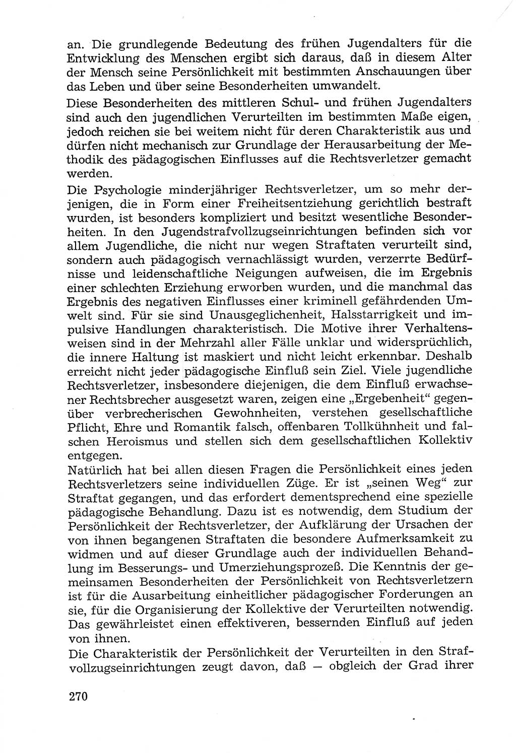Lehrbuch der Strafvollzugspädagogik [Deutsche Demokratische Republik (DDR)] 1969, Seite 270 (Lb. SV-Pd. DDR 1969, S. 270)