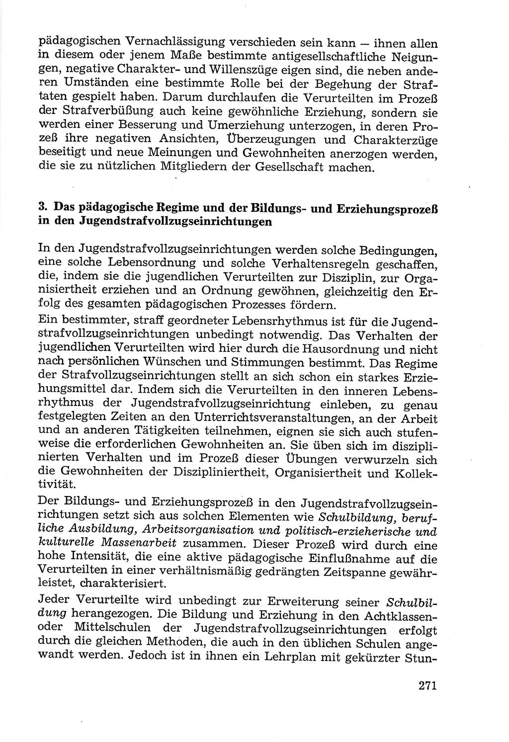 Lehrbuch der Strafvollzugspädagogik [Deutsche Demokratische Republik (DDR)] 1969, Seite 271 (Lb. SV-Pd. DDR 1969, S. 271)