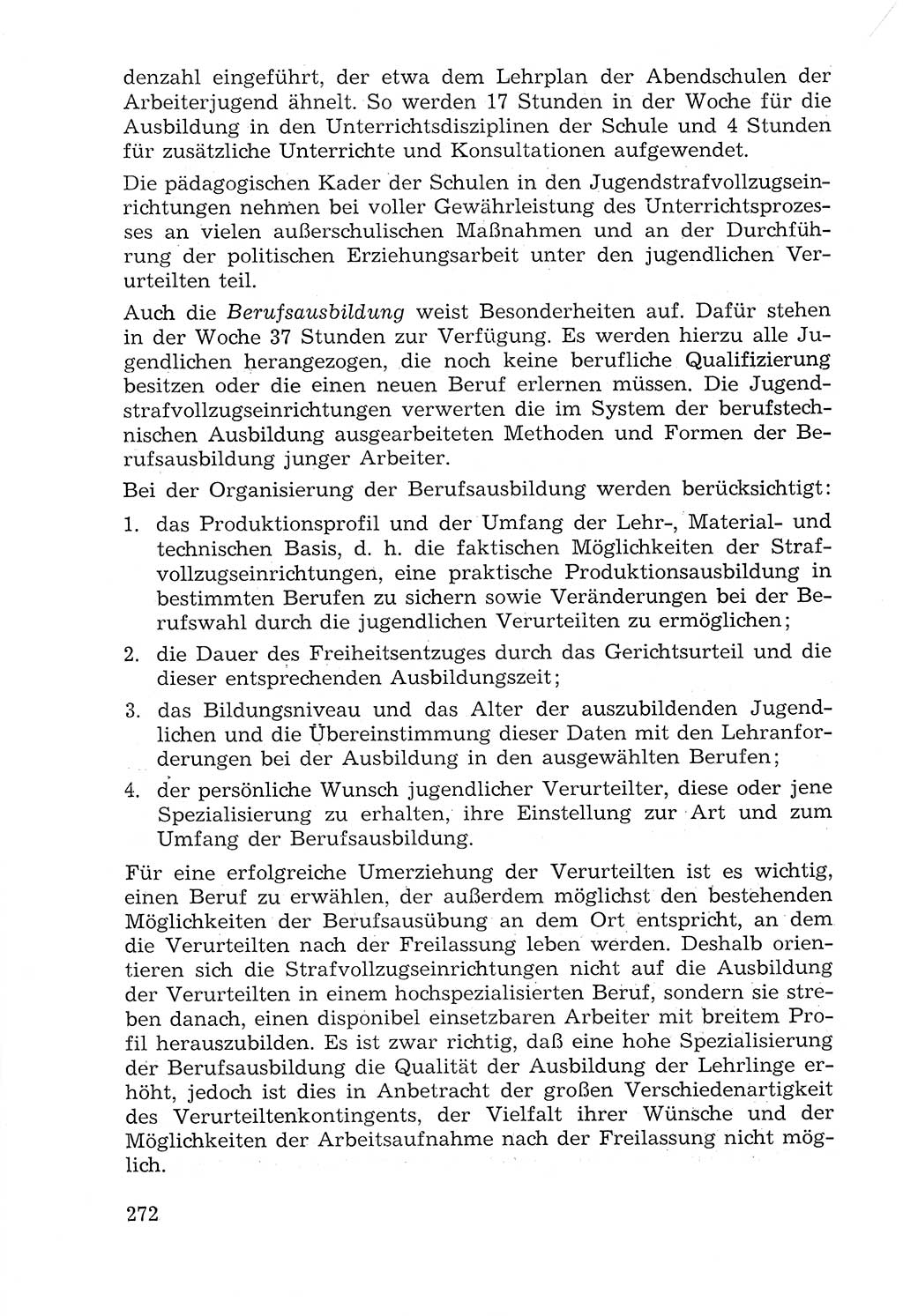 Lehrbuch der Strafvollzugspädagogik [Deutsche Demokratische Republik (DDR)] 1969, Seite 272 (Lb. SV-Pd. DDR 1969, S. 272)
