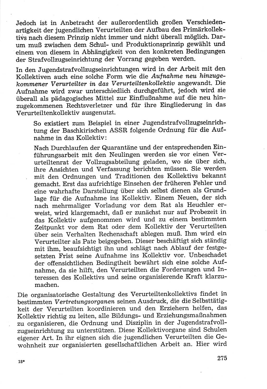 Lehrbuch der Strafvollzugspädagogik [Deutsche Demokratische Republik (DDR)] 1969, Seite 275 (Lb. SV-Pd. DDR 1969, S. 275)