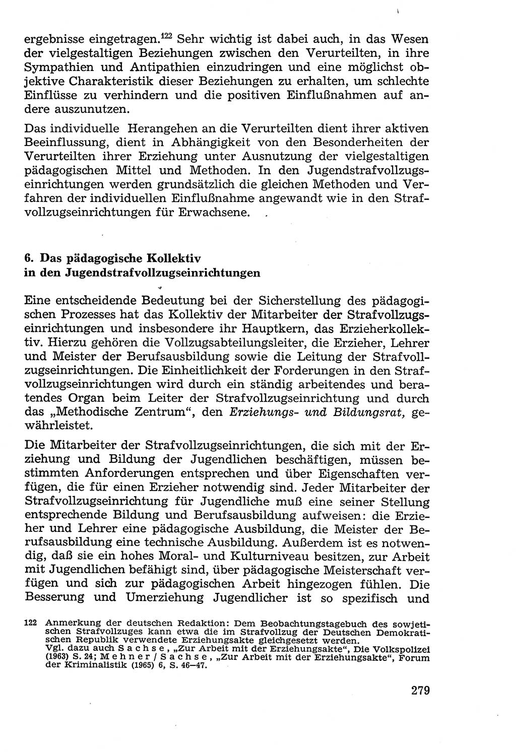 Lehrbuch der Strafvollzugspädagogik [Deutsche Demokratische Republik (DDR)] 1969, Seite 279 (Lb. SV-Pd. DDR 1969, S. 279)