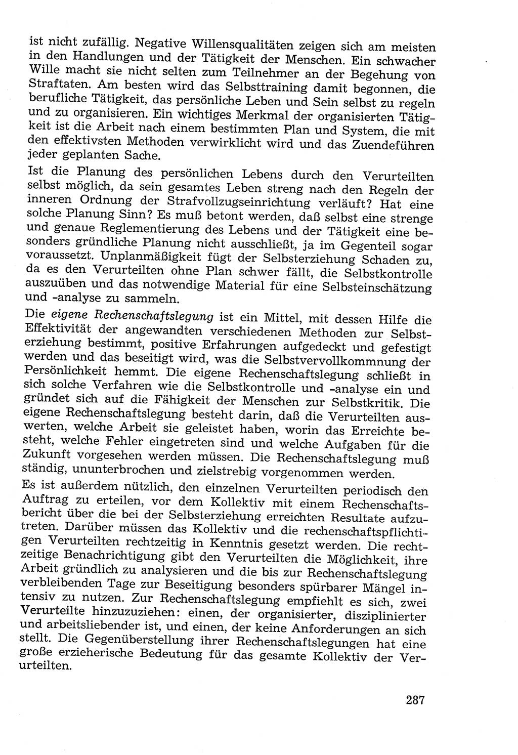 Lehrbuch der Strafvollzugspädagogik [Deutsche Demokratische Republik (DDR)] 1969, Seite 287 (Lb. SV-Pd. DDR 1969, S. 287)