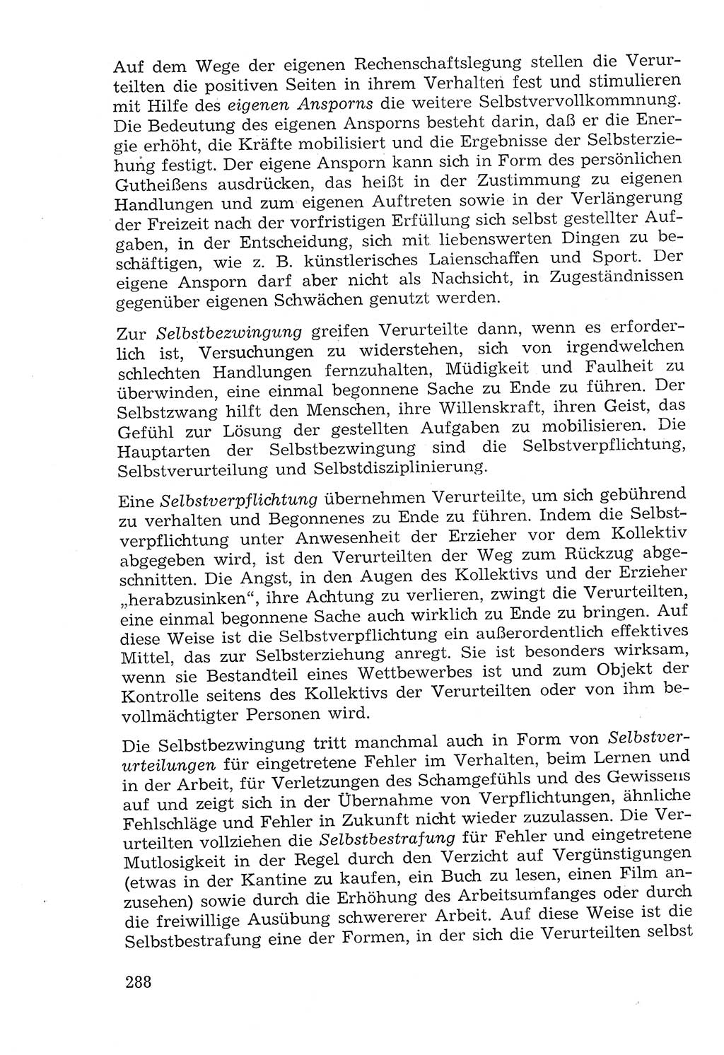 Lehrbuch der Strafvollzugspädagogik [Deutsche Demokratische Republik (DDR)] 1969, Seite 288 (Lb. SV-Pd. DDR 1969, S. 288)