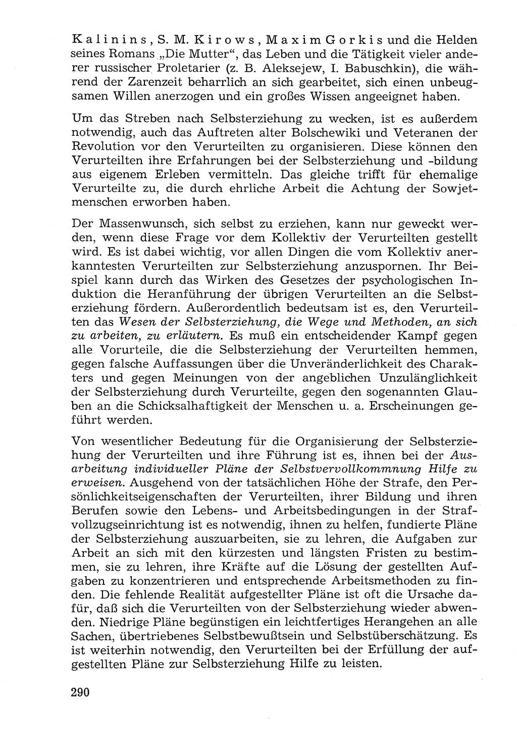 Lehrbuch der Strafvollzugspädagogik [Deutsche Demokratische Republik (DDR)] 1969, Seite 290 (Lb. SV-Pd. DDR 1969, S. 290)