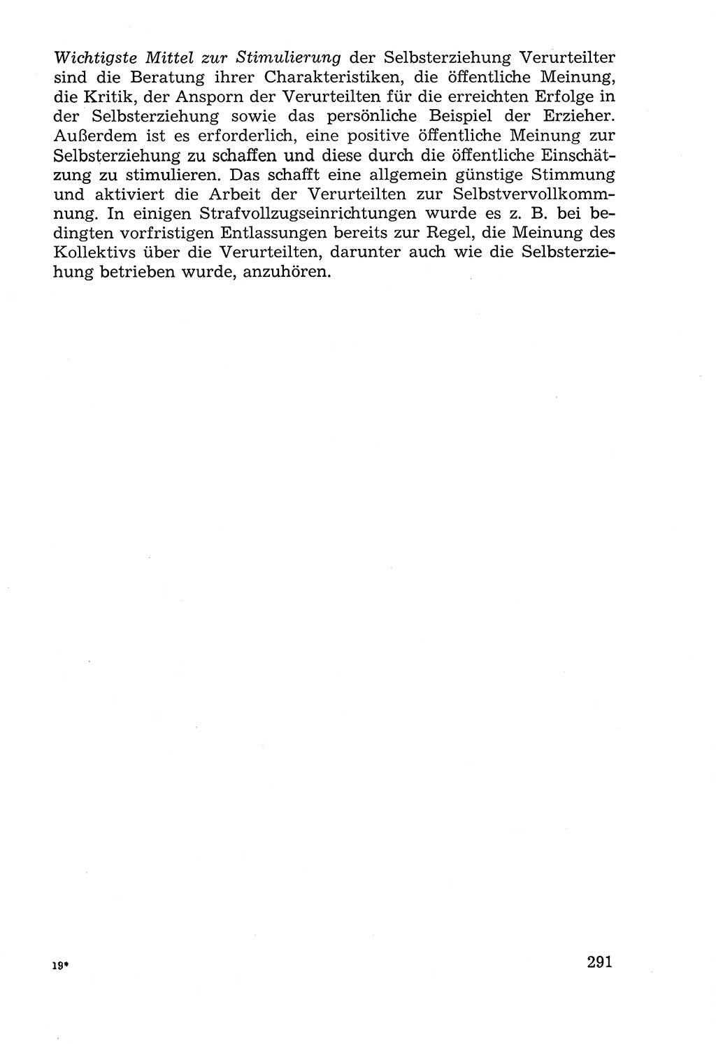 Lehrbuch der StrafvollzugspÃ¤dagogik [Deutsche Demokratische Republik (DDR)] 1969, Seite 291 (Lb. SV-Pd. DDR 1969, S. 291)