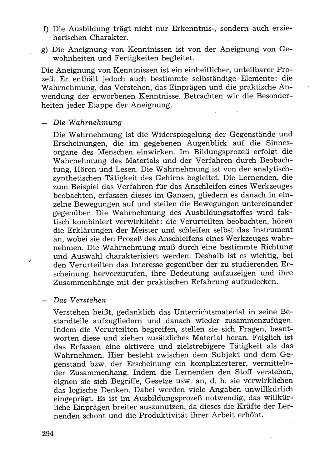 Lehrbuch der Strafvollzugspädagogik [Deutsche Demokratische Republik (DDR)] 1969, Seite 294 (Lb. SV-Pd. DDR 1969, S. 294)